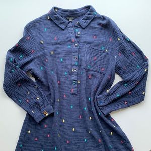 Floryday Shirt Dress Rainbow Rain Drop Print Tunic Dress M